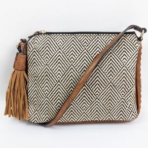 🦋LAST 1🦋 NWT Jen & Co. Sabrina 2-Tone Crossbody Bag, Black/Natural